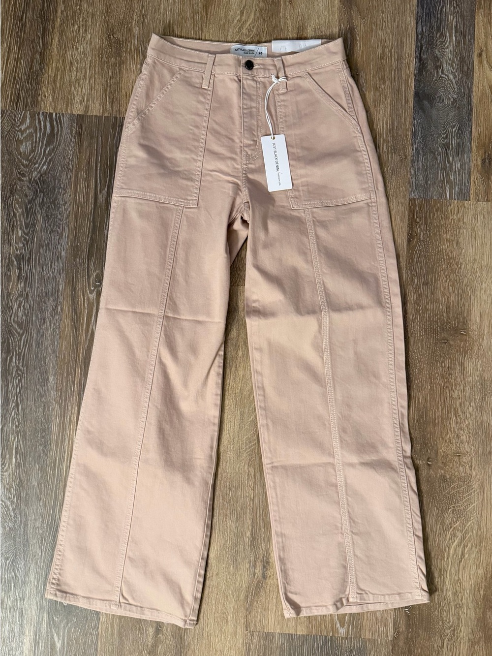 Just Black Denim Utility Straight Jeans NWT Size 26 Made USA